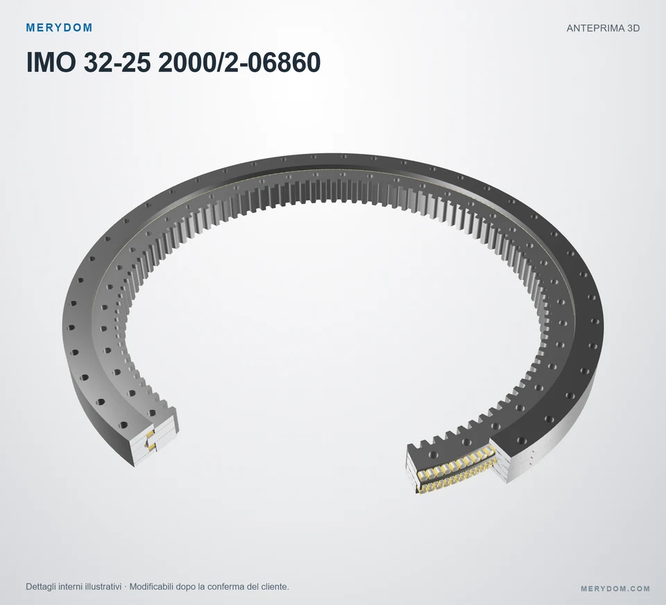 Anteprima del modello 3D del cuscinetto di rotazione sostitutivo MERYDOM per IMO 32-25 2000/2-06860.