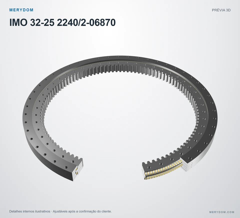 Prévia do modelo 3D do rolamento de giro de substituição MERYDOM para IMO 32-25 2240/2-06870.