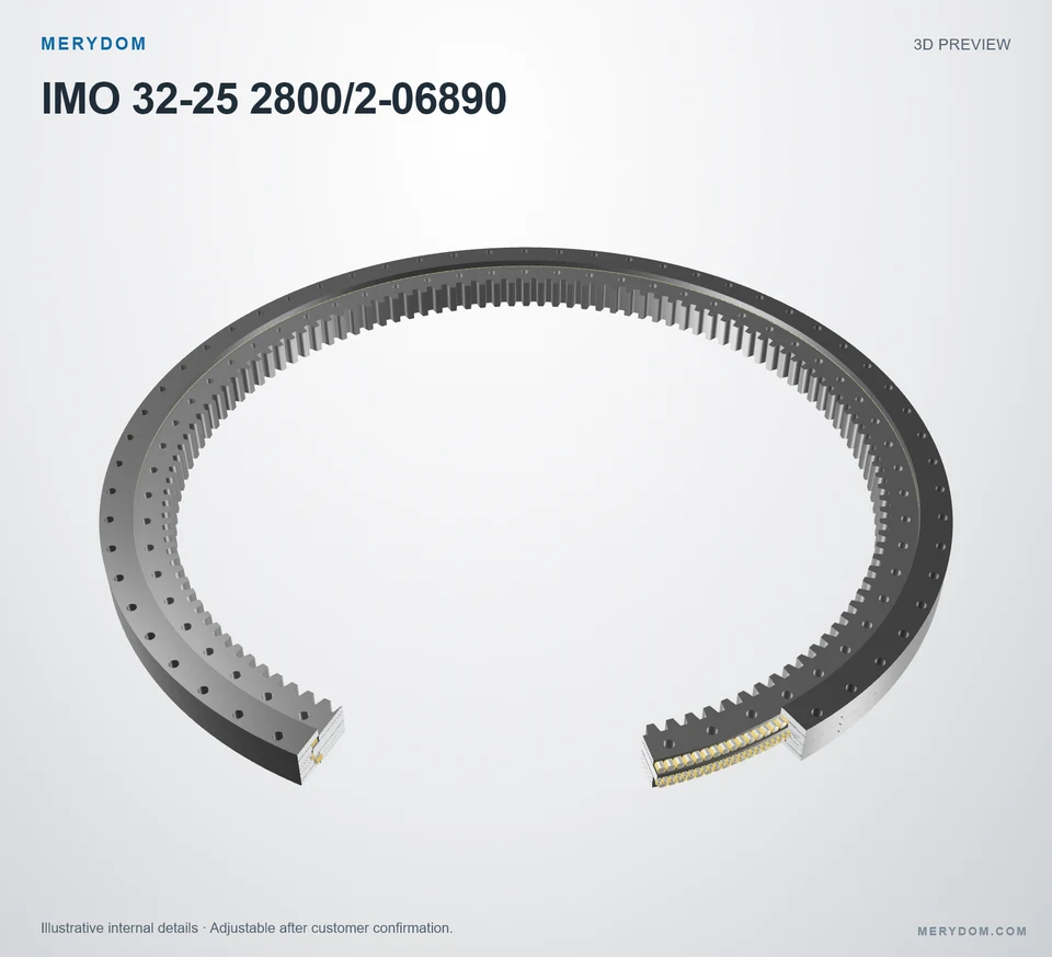 3D model preview of the MERYDOM replacement slewing bearing for IMO 32-25 2800/2-06890.