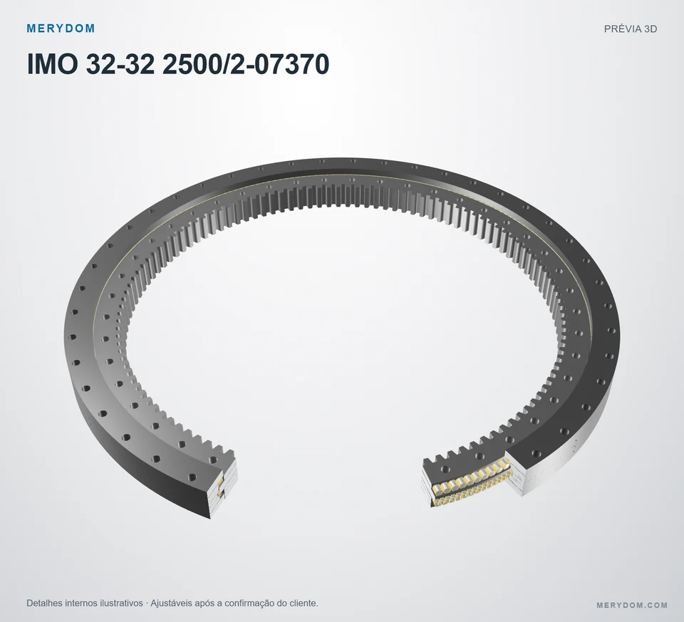 Prévia do modelo 3D do rolamento de giro de substituição MERYDOM para IMO 32-32 2500/2-07370.