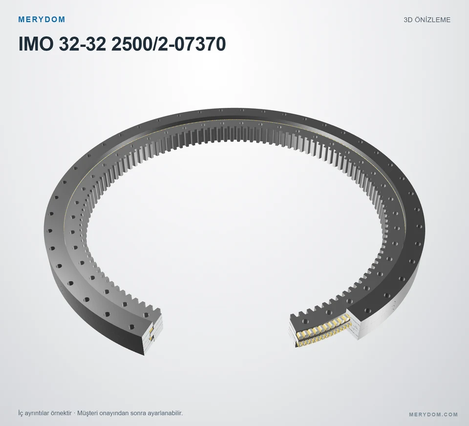 IMO 32-32 2500/2-07370 için MERYDOM muadil döner tabla rulmanının 3D model önizlemesi.