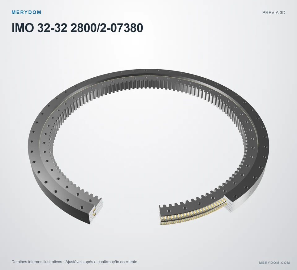 Prévia do modelo 3D do rolamento de giro de substituição MERYDOM para IMO 32-32 2800/2-07380.