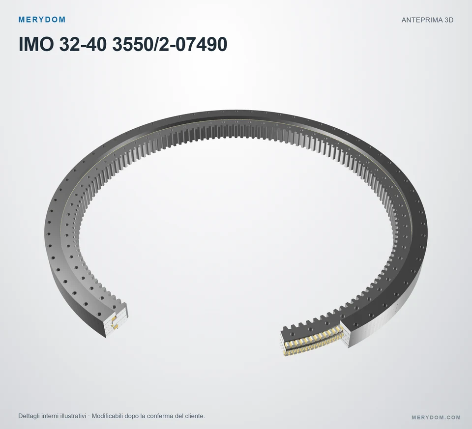 Anteprima del modello 3D del cuscinetto di rotazione sostitutivo MERYDOM per IMO 32-40 3550/2-07490.