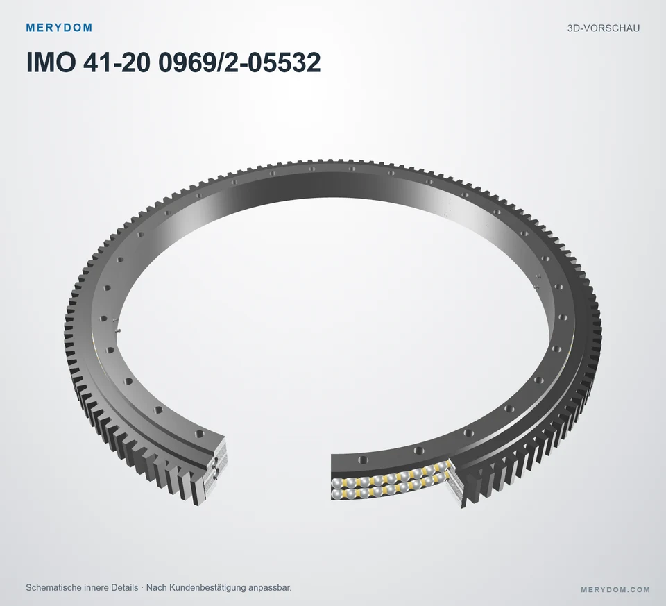 Vorschau des 3D-Modells des MERYDOM-Ersatzdrehkranzes für IMO 41-20 0969/2-05532.