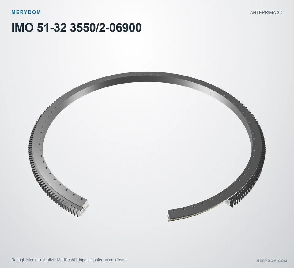 Anteprima del modello 3D del cuscinetto di rotazione sostitutivo MERYDOM per IMO 51-32 3550/2-06900.