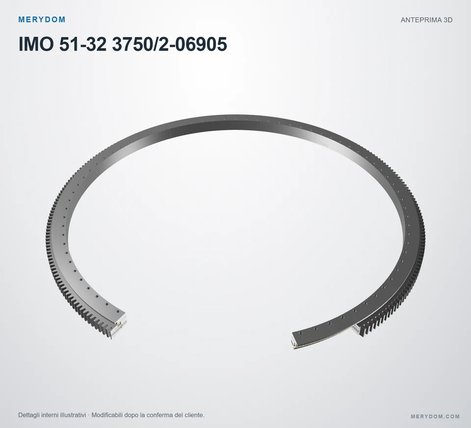 Anteprima del modello 3D del cuscinetto di rotazione sostitutivo MERYDOM per IMO 51-32 3750/2-06905.
