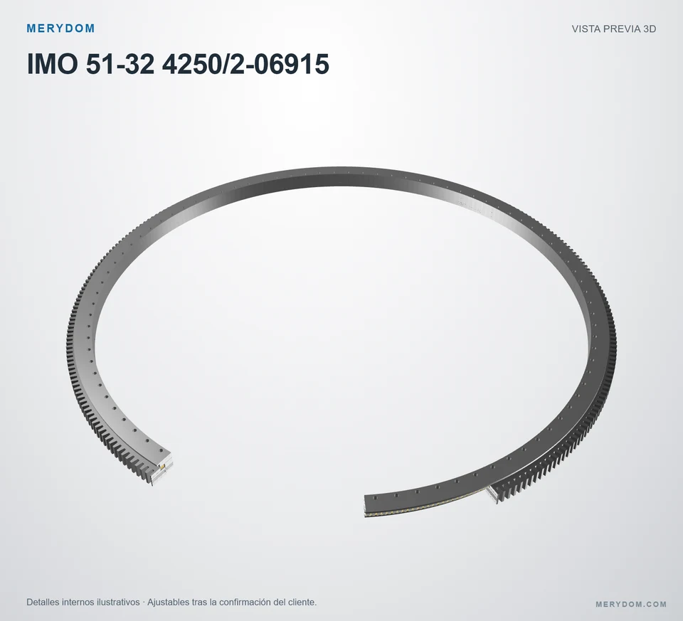 Vista previa del modelo 3D de la corona de giro de sustitución MERYDOM para IMO 51-32 4250/2-06915.