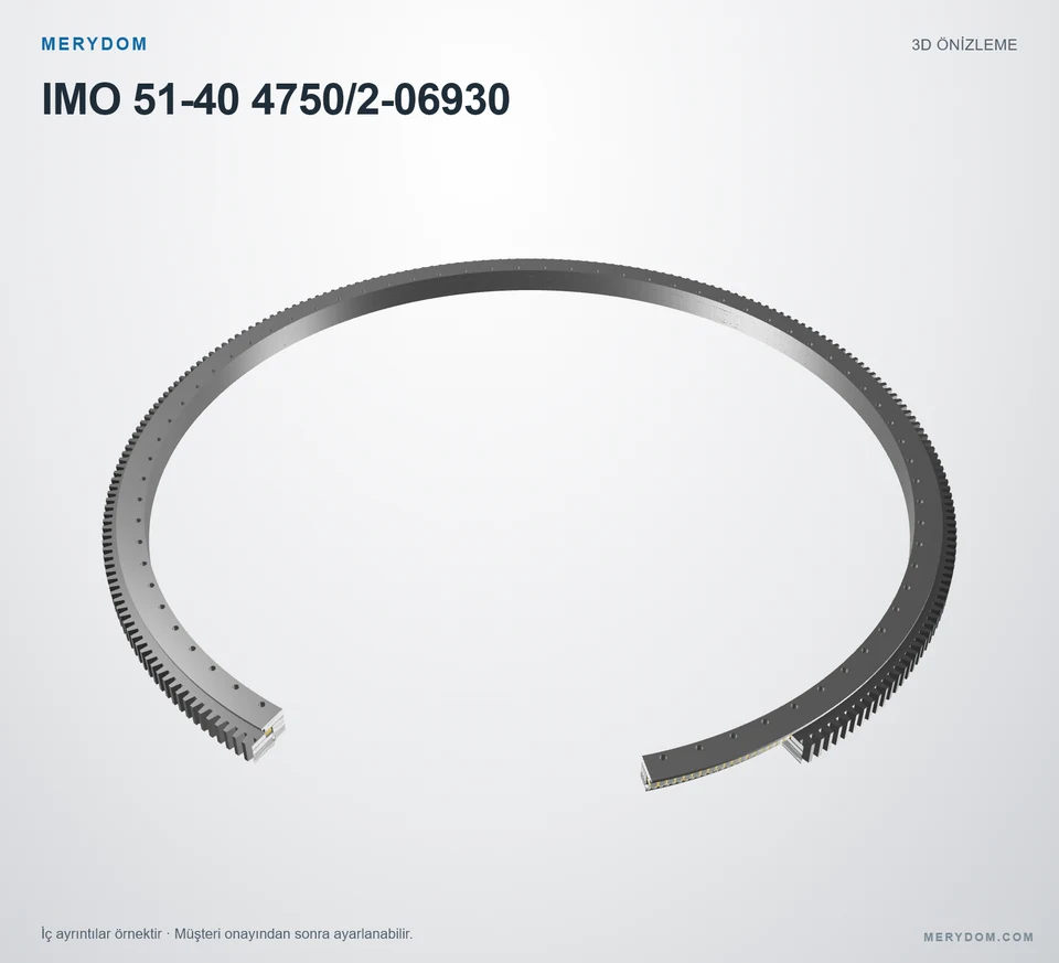 IMO 51-40 4750/2-06930 için MERYDOM muadil döner tabla rulmanının 3D model önizlemesi.