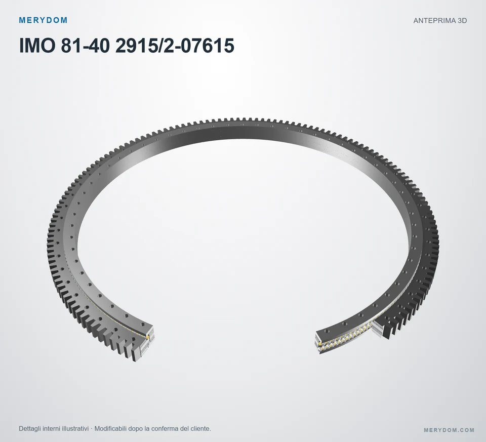 Anteprima del modello 3D del cuscinetto di rotazione sostitutivo MERYDOM per IMO 81-40 2915/2-07615.