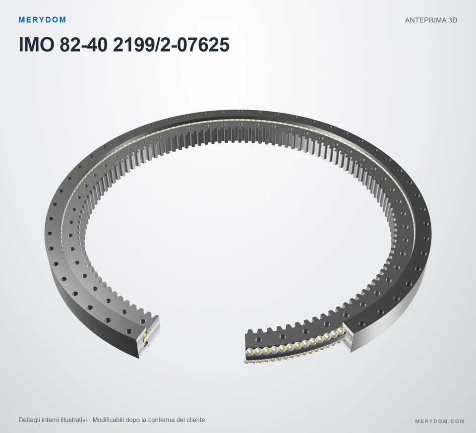 Anteprima del modello 3D del cuscinetto di rotazione sostitutivo MERYDOM per IMO 82-40 2199/2-07625.