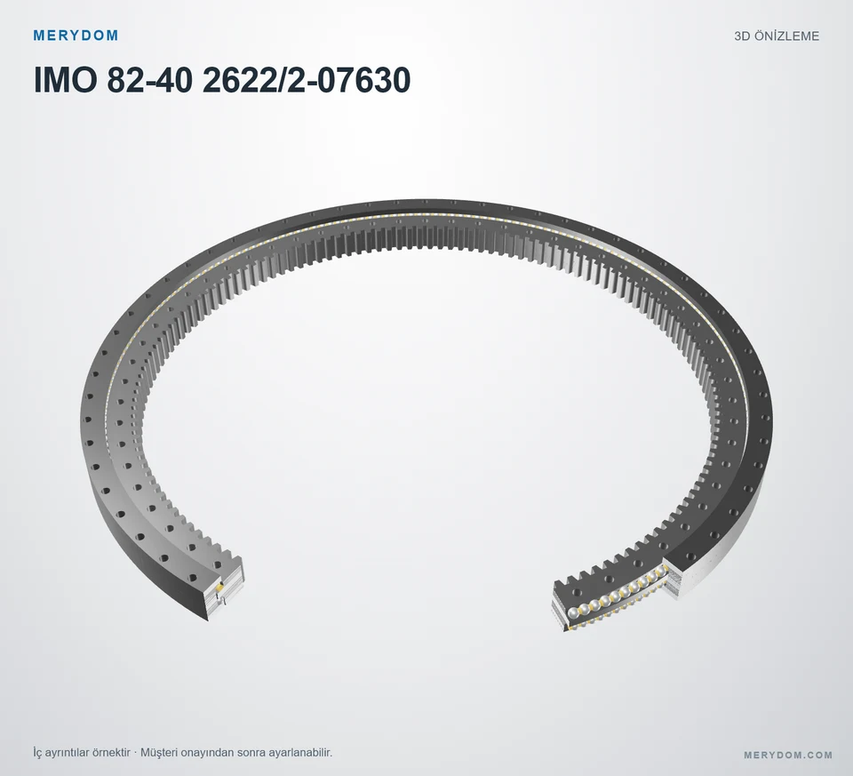 IMO 82-40 2622/2-07630 için MERYDOM muadil döner tabla rulmanının 3D model önizlemesi.