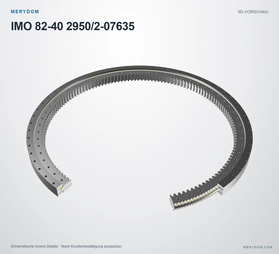 Vorschau des 3D-Modells des MERYDOM-Ersatzdrehkranzes für IMO 82-40 2950/2-07635.