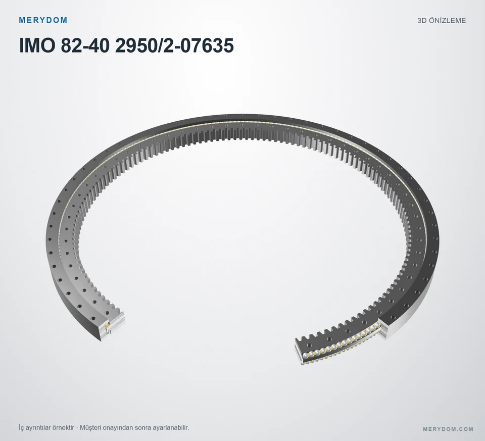 IMO 82-40 2950/2-07635 için MERYDOM muadil döner tabla rulmanının 3D model önizlemesi.