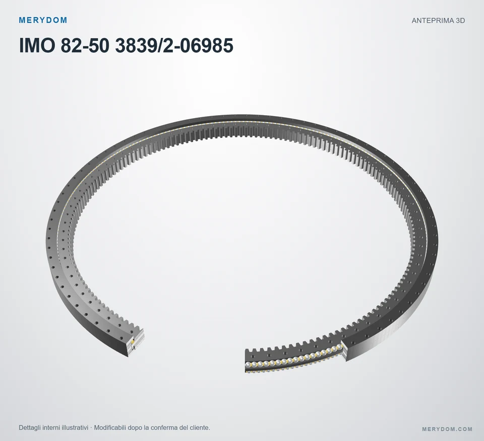 Anteprima del modello 3D del cuscinetto di rotazione sostitutivo MERYDOM per IMO 82-50 3839/2-06985.
