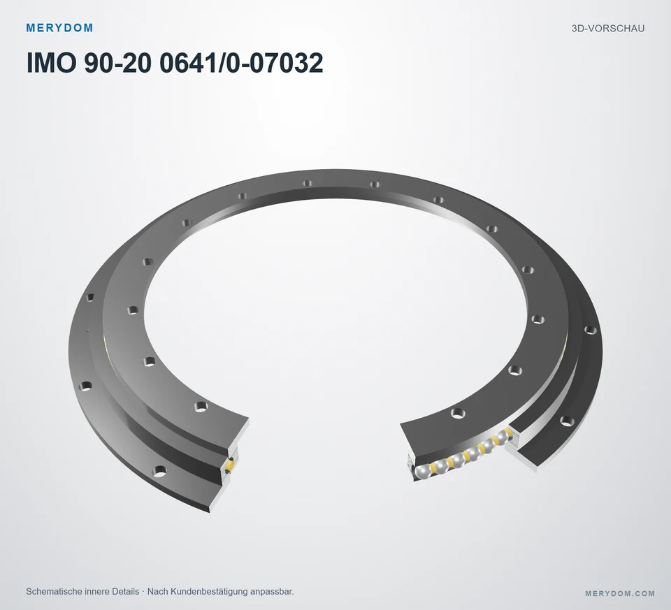 Vorschau des 3D-Modells des MERYDOM-Ersatzdrehkranzes für IMO 90-20 0641/0-07032.