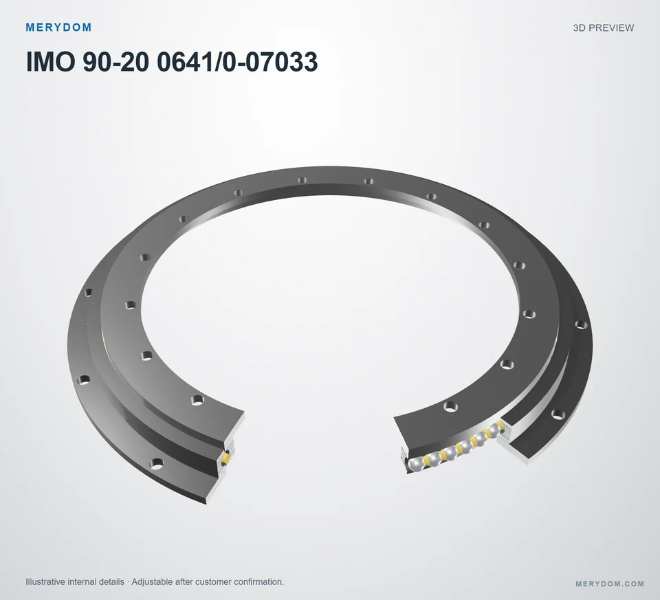 3D model preview of the MERYDOM replacement slewing bearing for IMO 90-20 0641/0-07033.