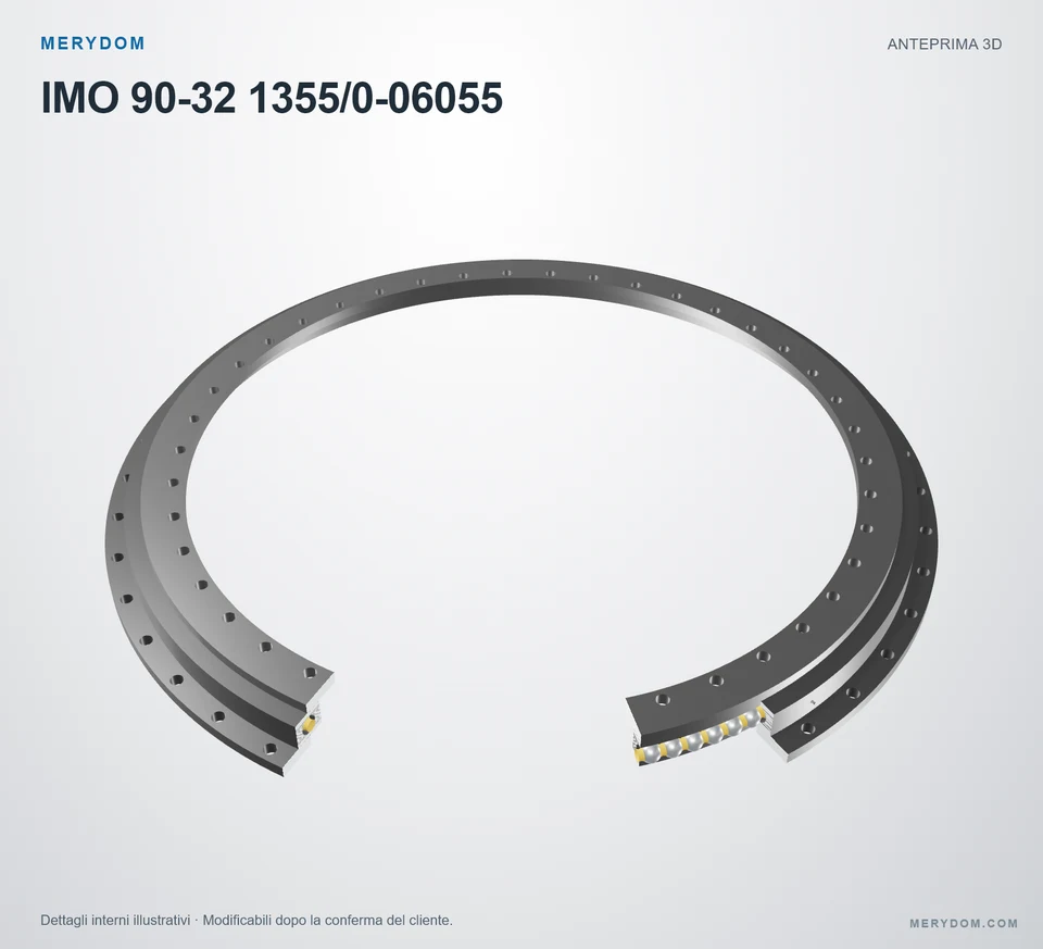 Anteprima del modello 3D del cuscinetto di rotazione sostitutivo MERYDOM per IMO 90-32 1355/0-06055.
