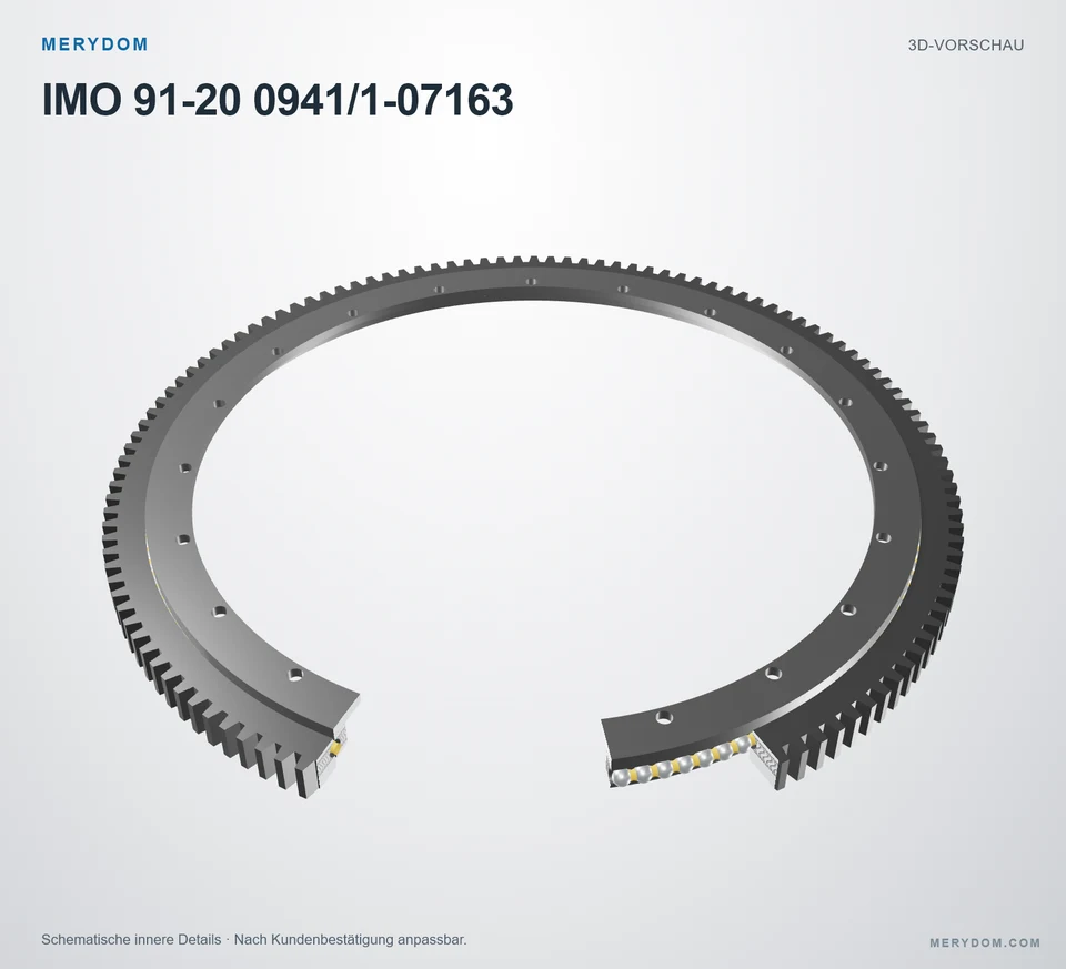 Vorschau des 3D-Modells des MERYDOM-Ersatzdrehkranzes für IMO 91-20 0941/1-07163.