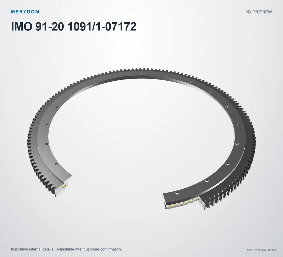 3D model preview of the MERYDOM replacement slewing bearing for IMO 91-20 1091/1-07172.