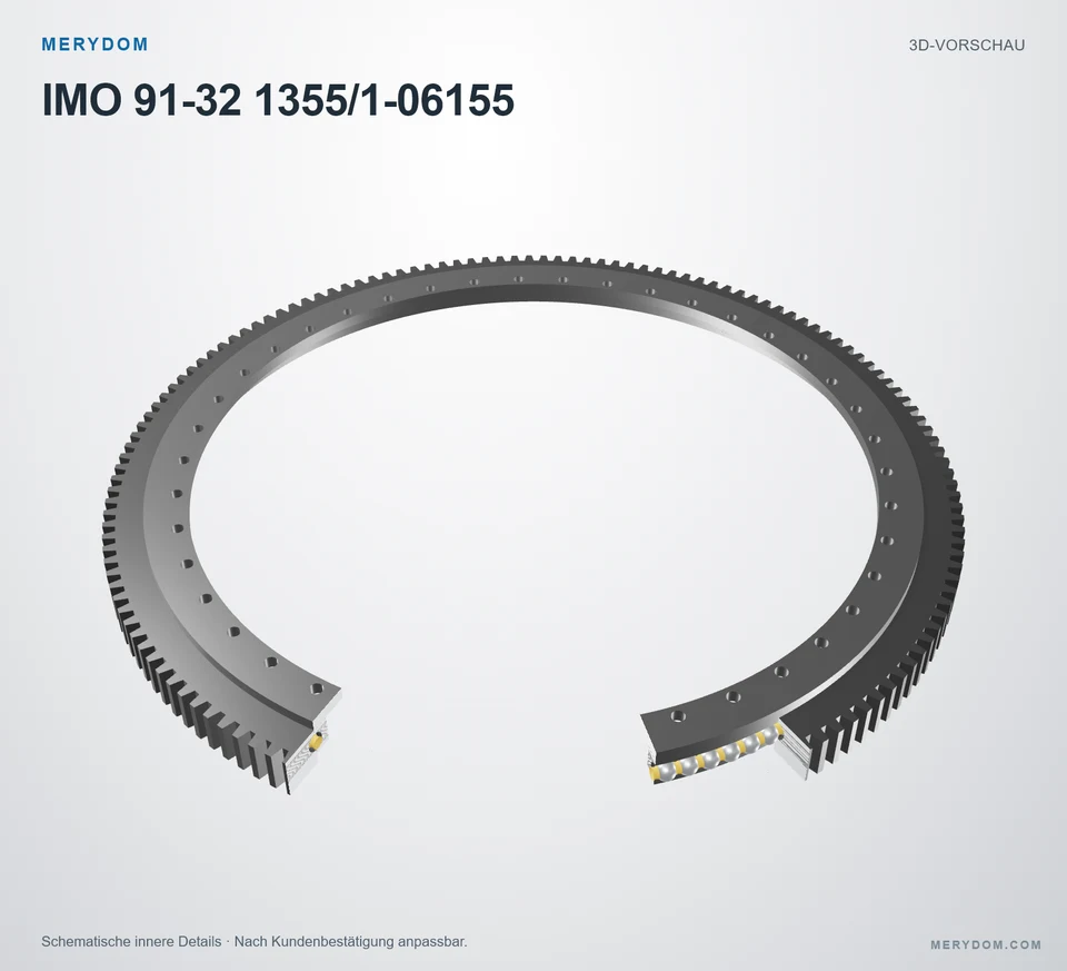 Vorschau des 3D-Modells des MERYDOM-Ersatzdrehkranzes für IMO 91-32 1355/1-06155.