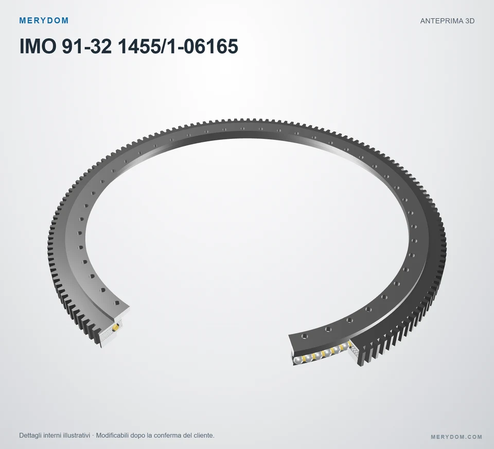 Anteprima del modello 3D del cuscinetto di rotazione sostitutivo MERYDOM per IMO 91-32 1455/1-06165.