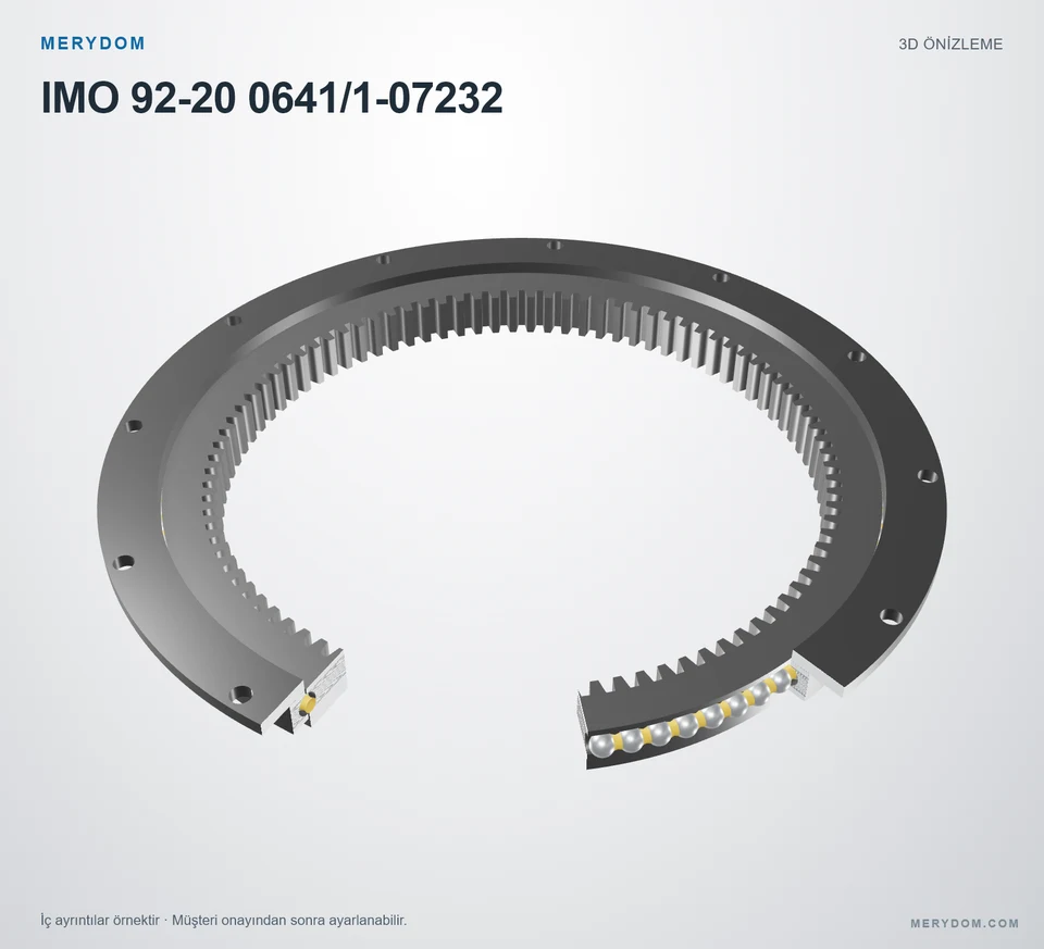 IMO 92-20 0641/1-07232 için MERYDOM muadil döner tabla rulmanının 3D model önizlemesi.