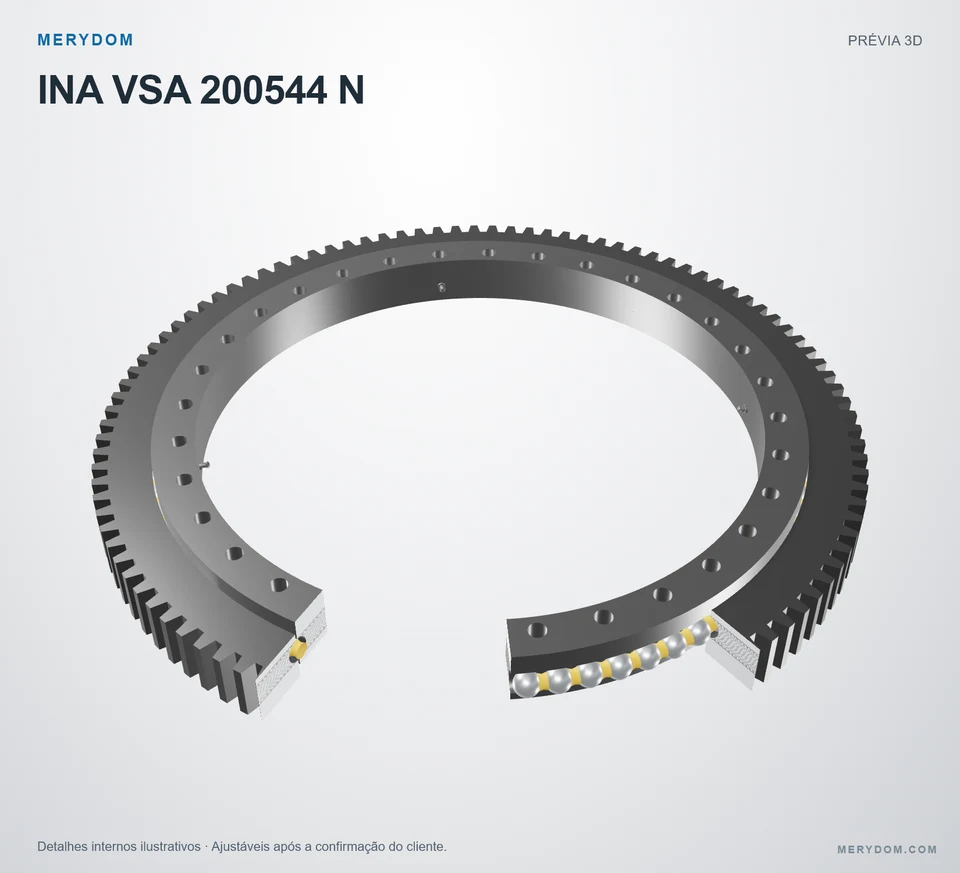 Prévia do modelo 3D do rolamento de giro de substituição MERYDOM para INA VSA 200544 N.