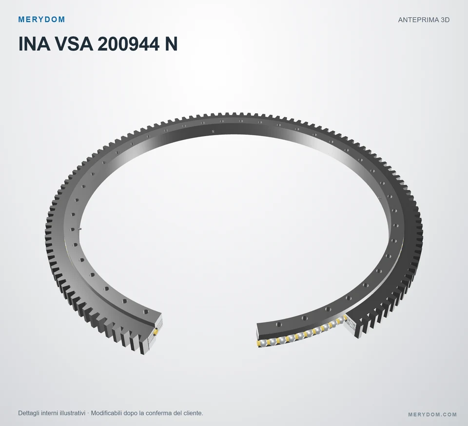 Anteprima del modello 3D del cuscinetto di rotazione sostitutivo MERYDOM per INA VSA 200944 N.