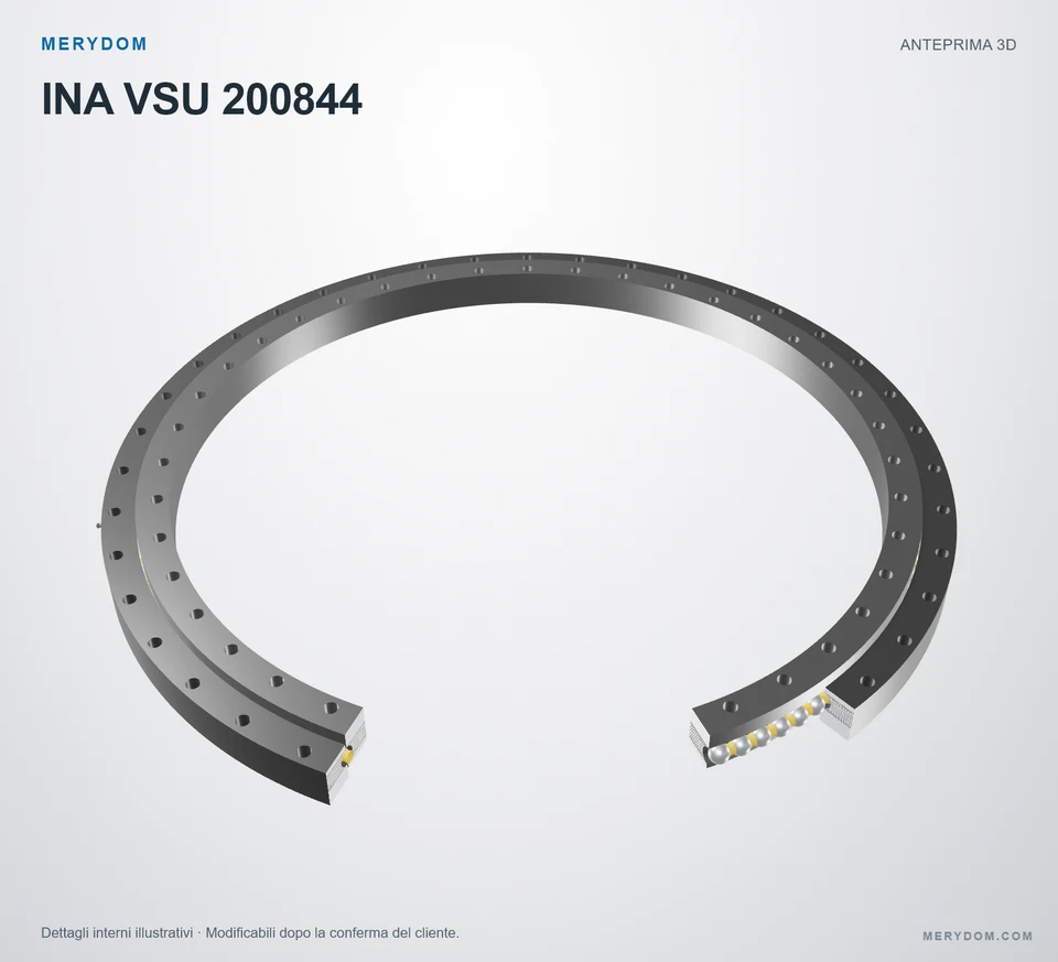 Anteprima del modello 3D del cuscinetto di rotazione sostitutivo MERYDOM per INA VSU 200844.
