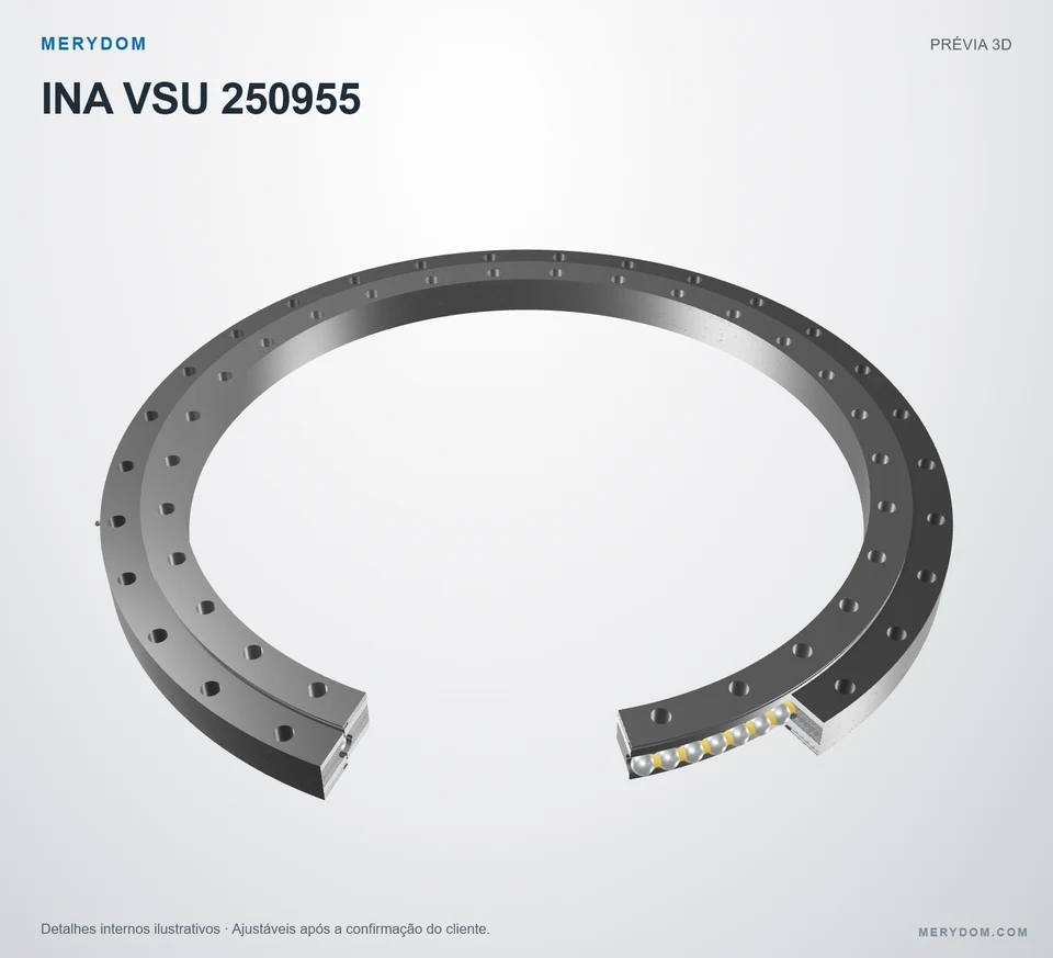 Prévia do modelo 3D do rolamento de giro de substituição MERYDOM para INA VSU 250955.