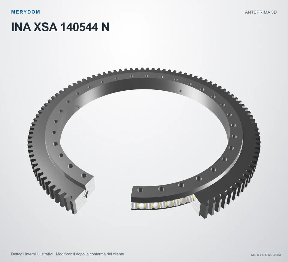 Anteprima del modello 3D del cuscinetto di rotazione sostitutivo MERYDOM per INA XSA 140544 N.