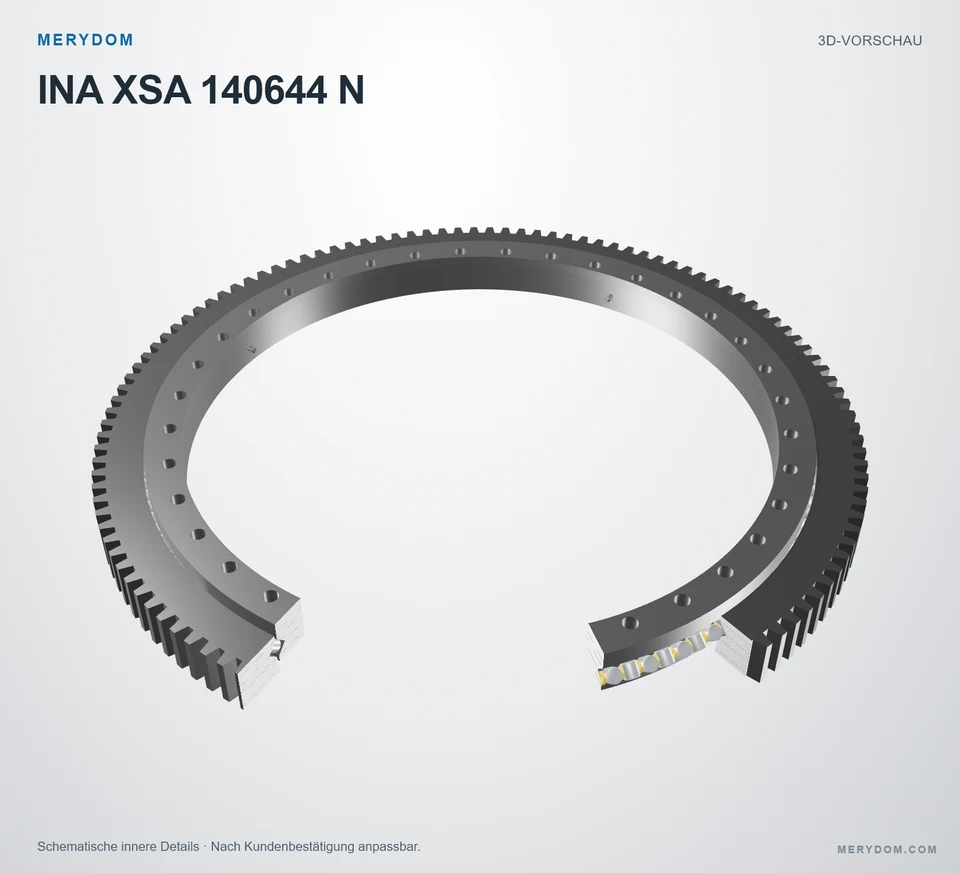 Vorschau des 3D-Modells des MERYDOM-Ersatzdrehkranzes für INA XSA 140644 N.