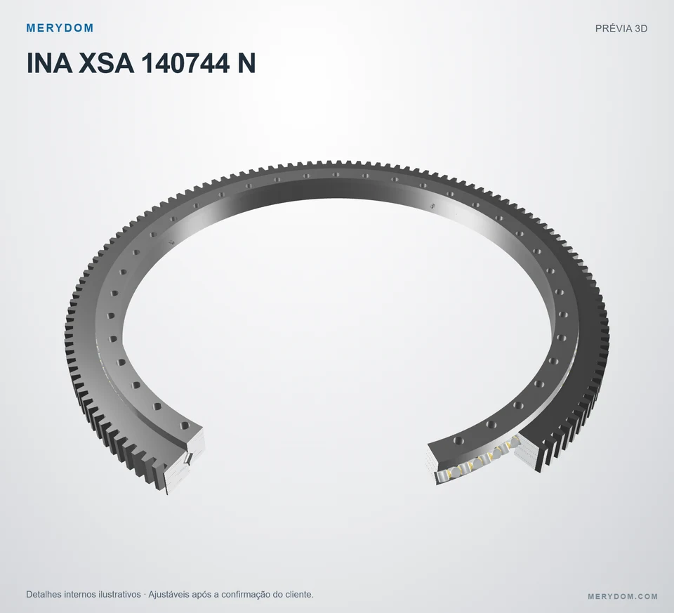 Prévia do modelo 3D do rolamento de giro de substituição MERYDOM para INA XSA 140744 N.