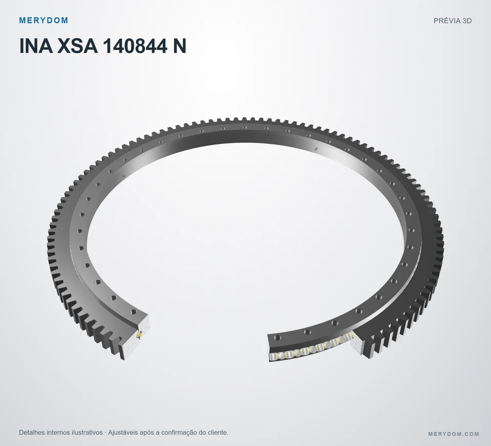 Prévia do modelo 3D do rolamento de giro de substituição MERYDOM para INA XSA 140844 N.