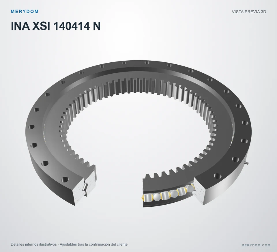 Vista previa del modelo 3D de la corona de giro de sustitución MERYDOM para INA XSI 140414 N.