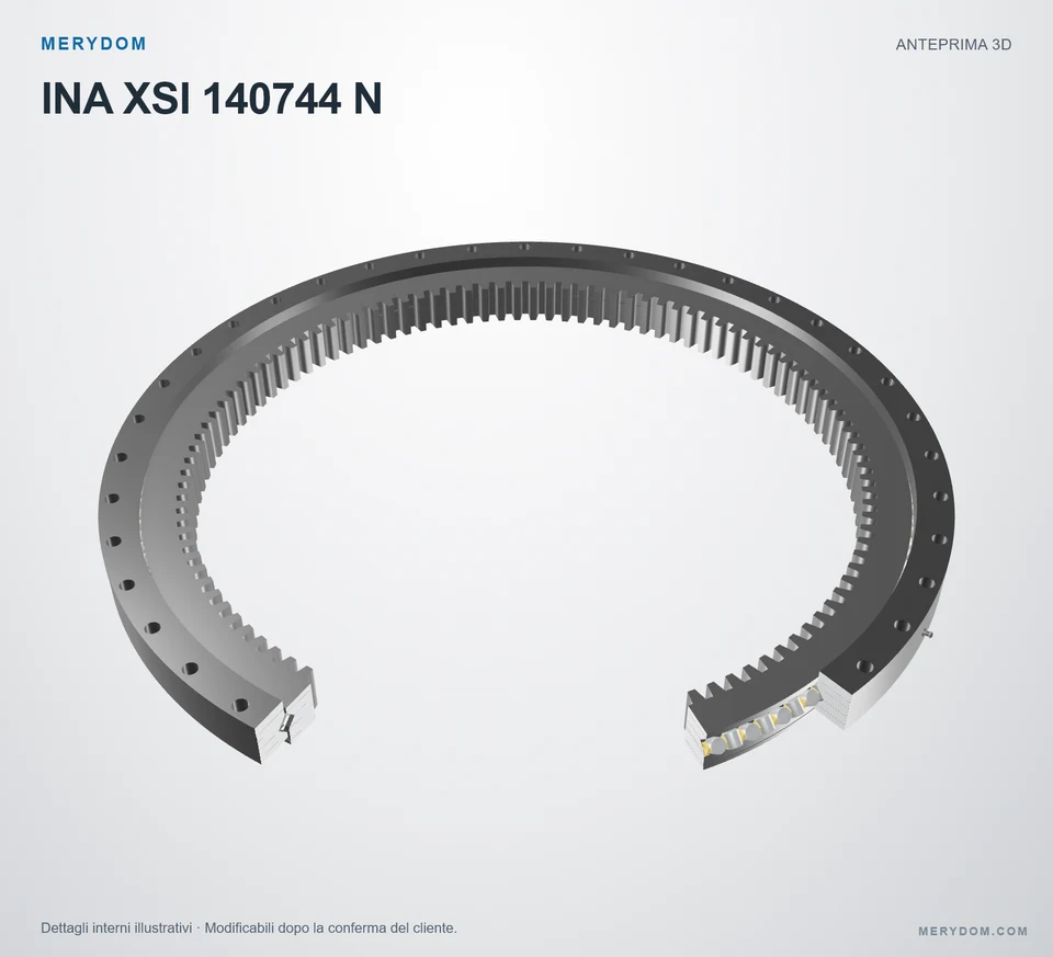 Anteprima del modello 3D del cuscinetto di rotazione sostitutivo MERYDOM per INA XSI 140744 N.