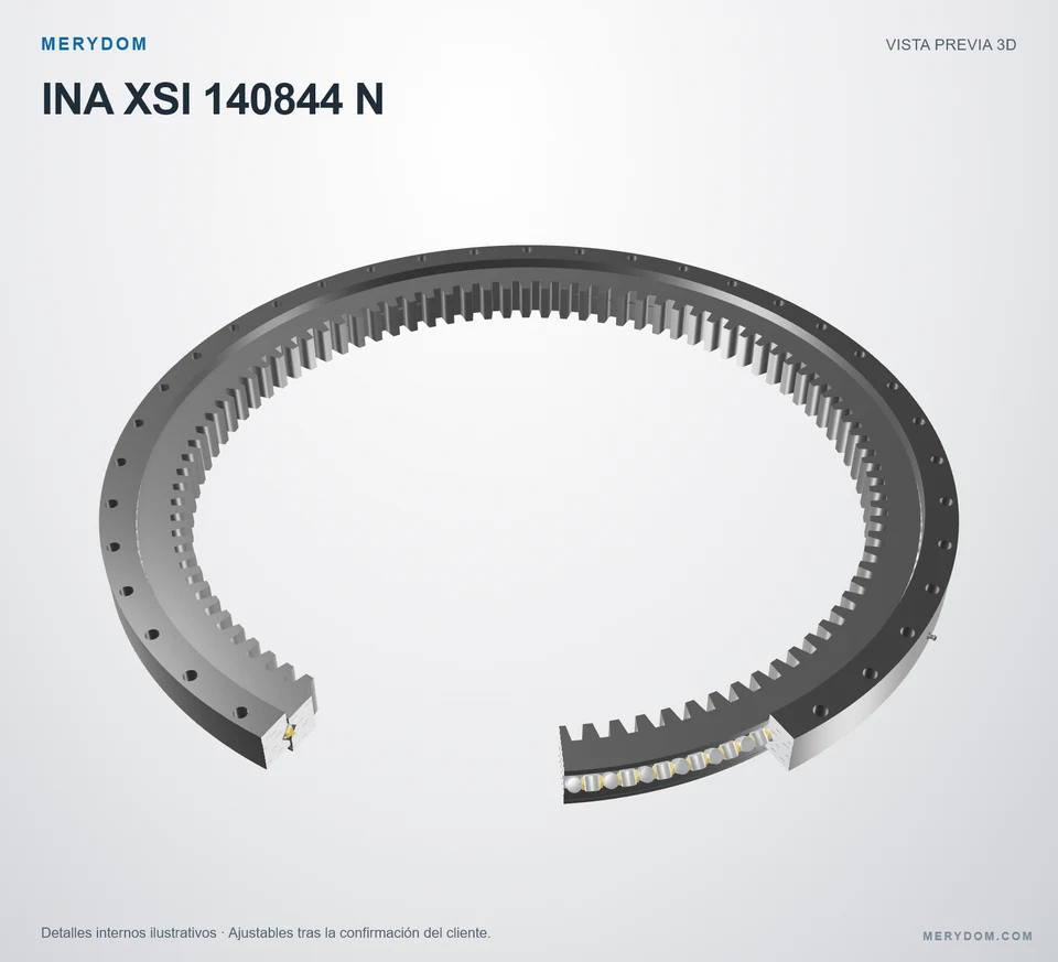 Vista previa del modelo 3D de la corona de giro de sustitución MERYDOM para INA XSI 140844 N.