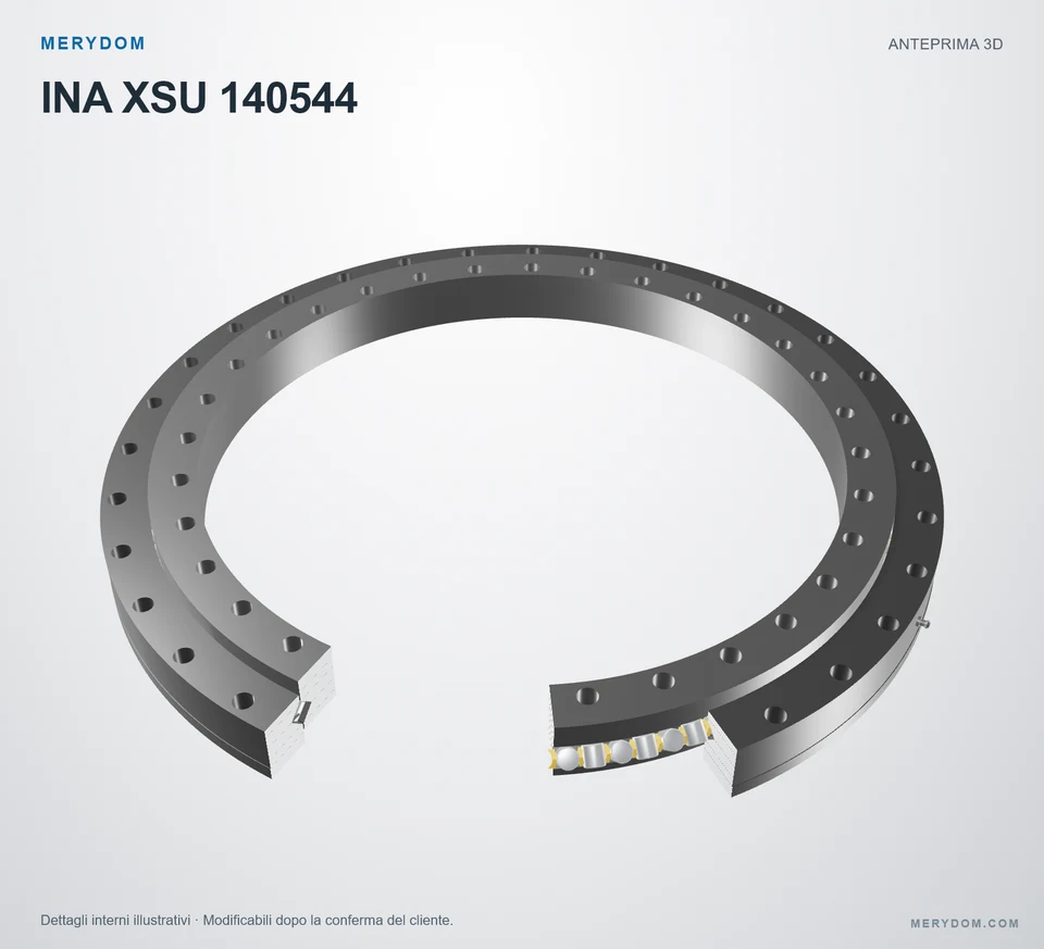 Anteprima del modello 3D del cuscinetto di rotazione sostitutivo MERYDOM per INA XSU 140544.