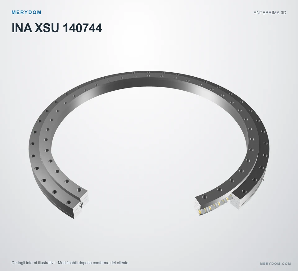 Anteprima del modello 3D del cuscinetto di rotazione sostitutivo MERYDOM per INA XSU 140744.