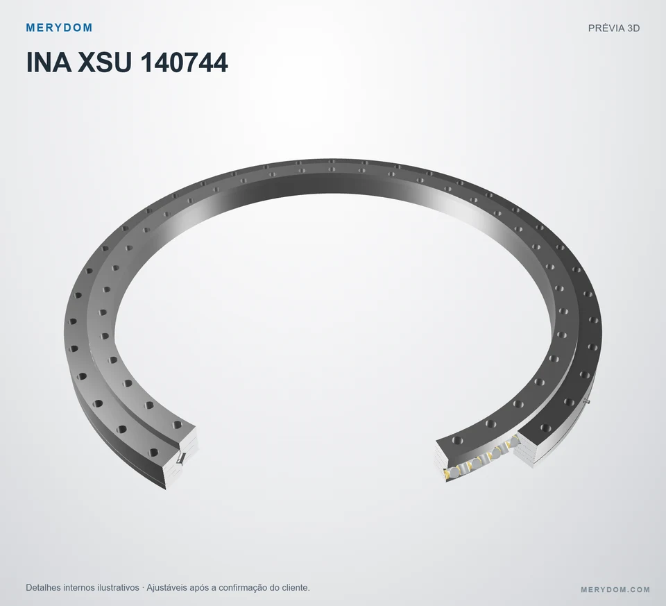 Prévia do modelo 3D do rolamento de giro de substituição MERYDOM para INA XSU 140744.