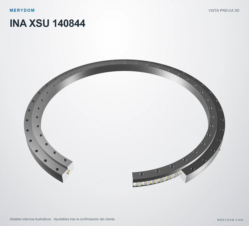 Vista previa del modelo 3D de la corona de giro de sustitución MERYDOM para INA XSU 140844.