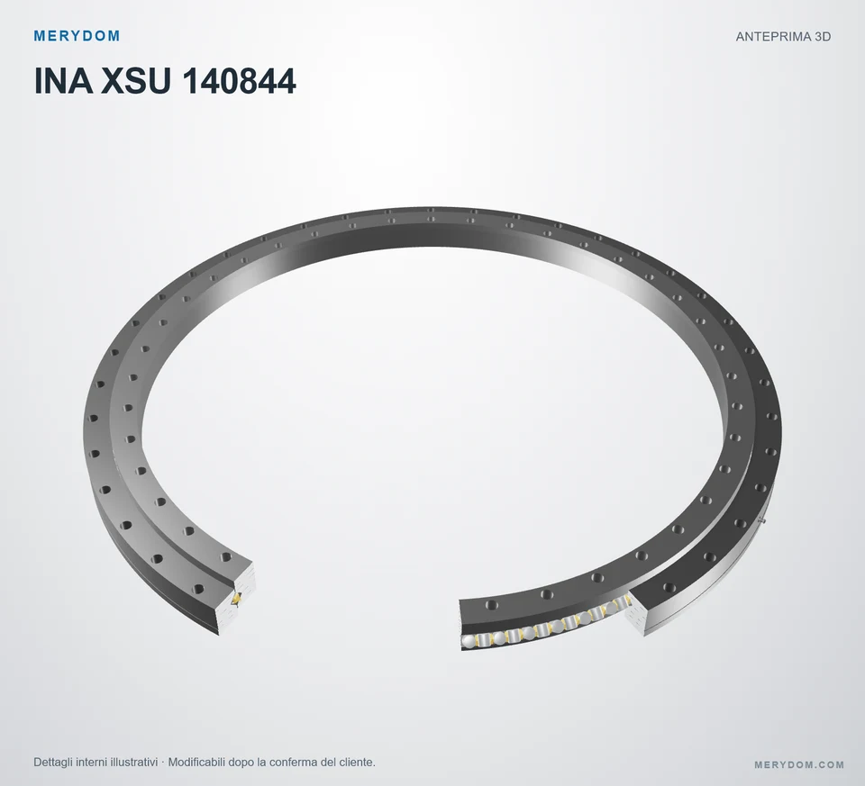 Anteprima del modello 3D del cuscinetto di rotazione sostitutivo MERYDOM per INA XSU 140844.