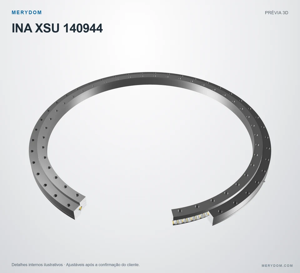 Prévia do modelo 3D do rolamento de giro de substituição MERYDOM para INA XSU 140944.