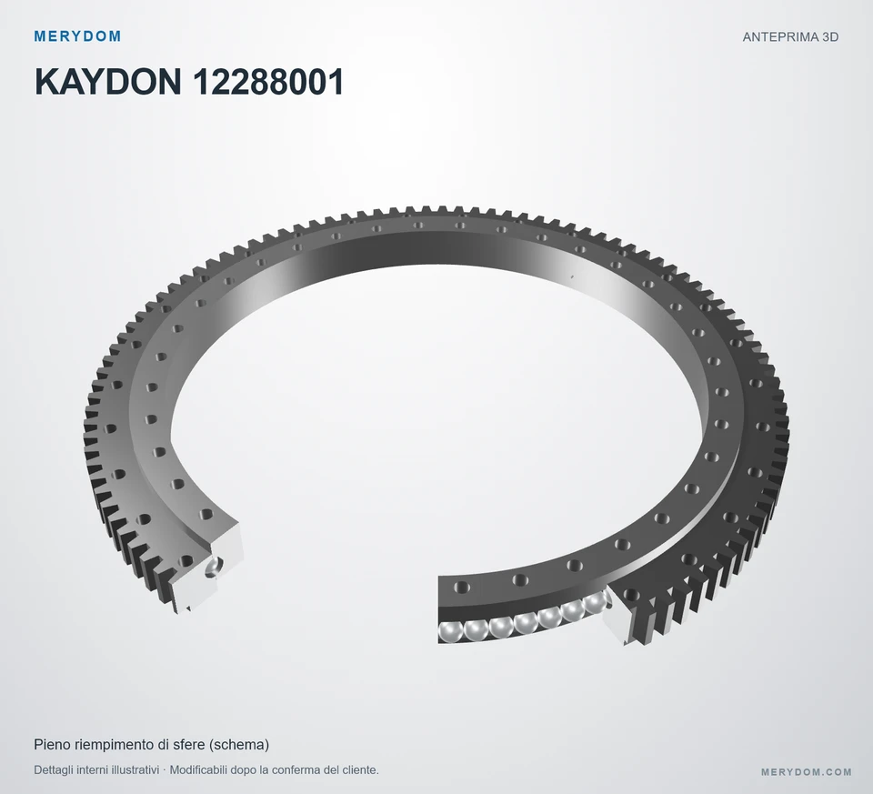 Anteprima del modello 3D del cuscinetto di rotazione sostitutivo MERYDOM per KAYDON 12288001.