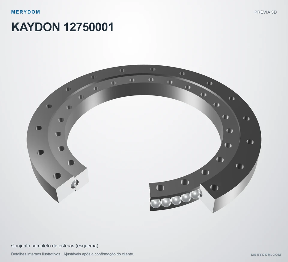Prévia do modelo 3D do rolamento de giro de substituição MERYDOM para KAYDON 12750001.