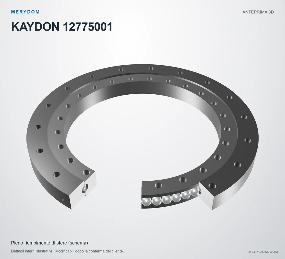 Anteprima del modello 3D del cuscinetto di rotazione sostitutivo MERYDOM per KAYDON 12775001.