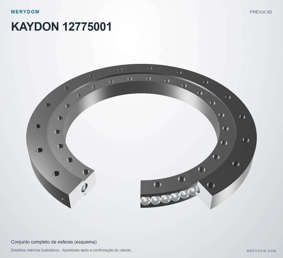 Prévia do modelo 3D do rolamento de giro de substituição MERYDOM para KAYDON 12775001.