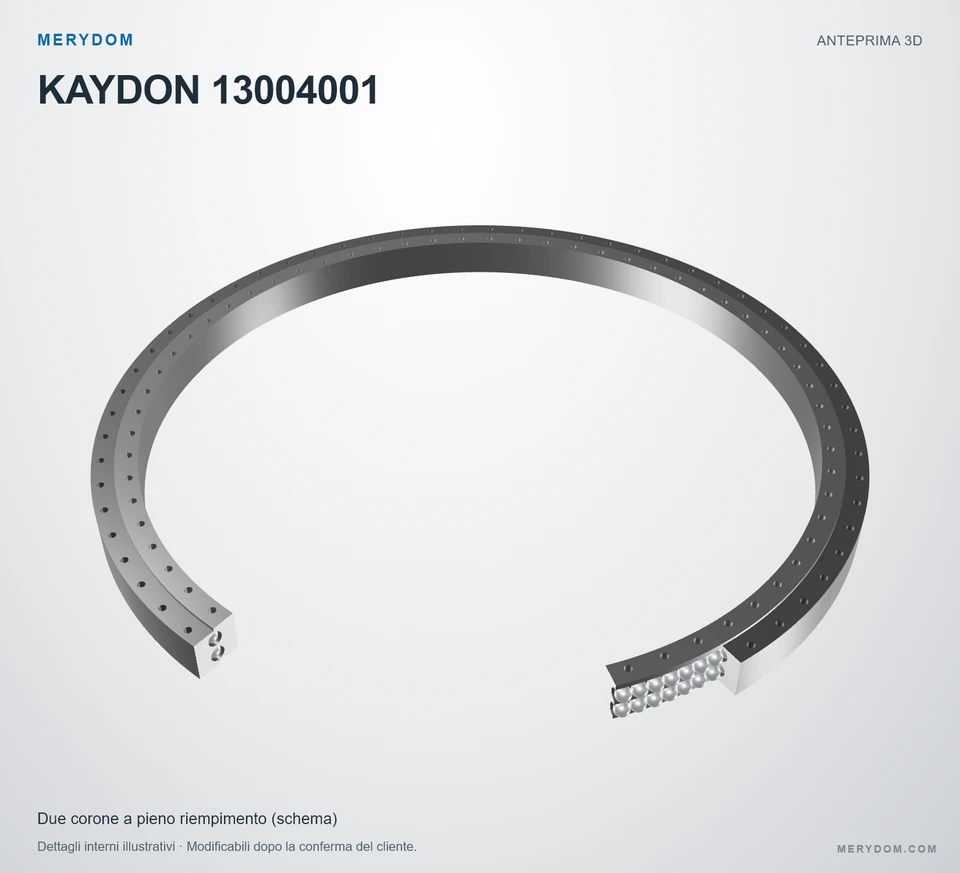 Anteprima del modello 3D del cuscinetto di rotazione sostitutivo MERYDOM per KAYDON 13004001.