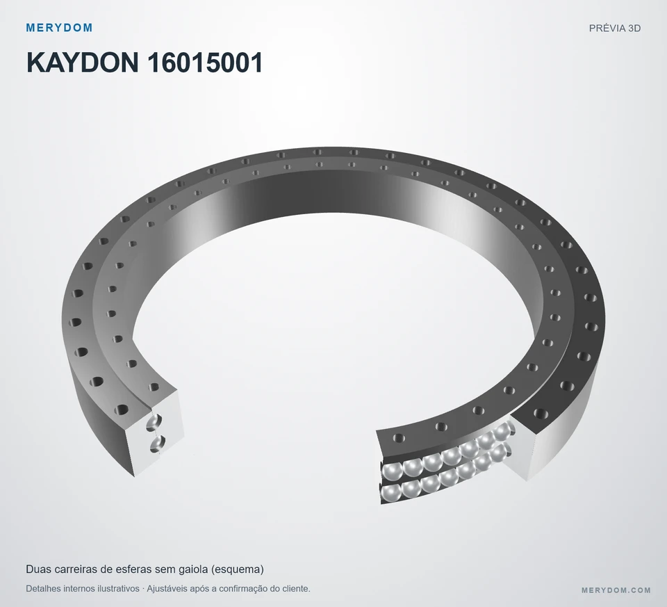 Prévia do modelo 3D do rolamento de giro de substituição MERYDOM para KAYDON 16015001.