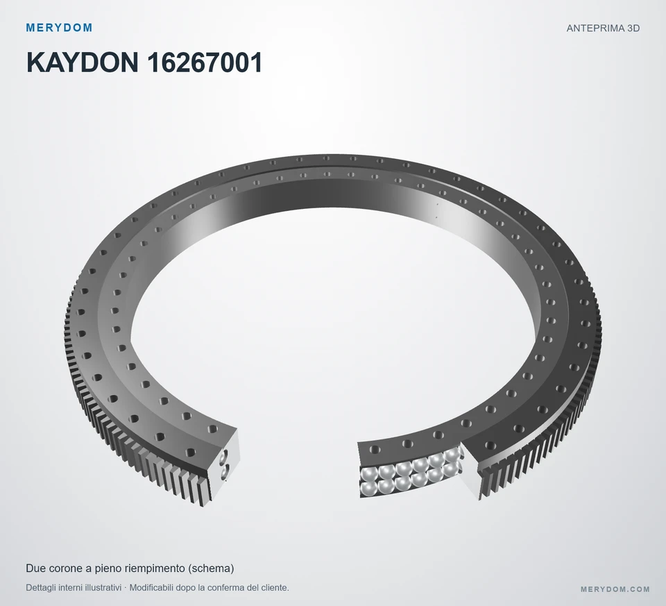 Anteprima del modello 3D del cuscinetto di rotazione sostitutivo MERYDOM per KAYDON 16267001.
